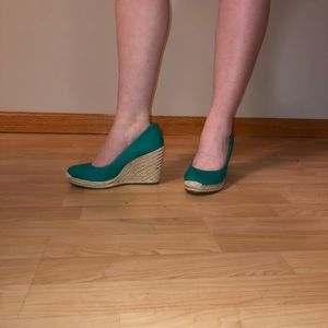 cute teal wedges
